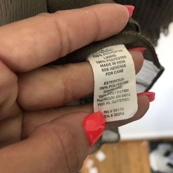 Free People XS Sheer Brown Peasant Boho Mini Shift Dress Embroidered Crochet - Picture 13 of 13